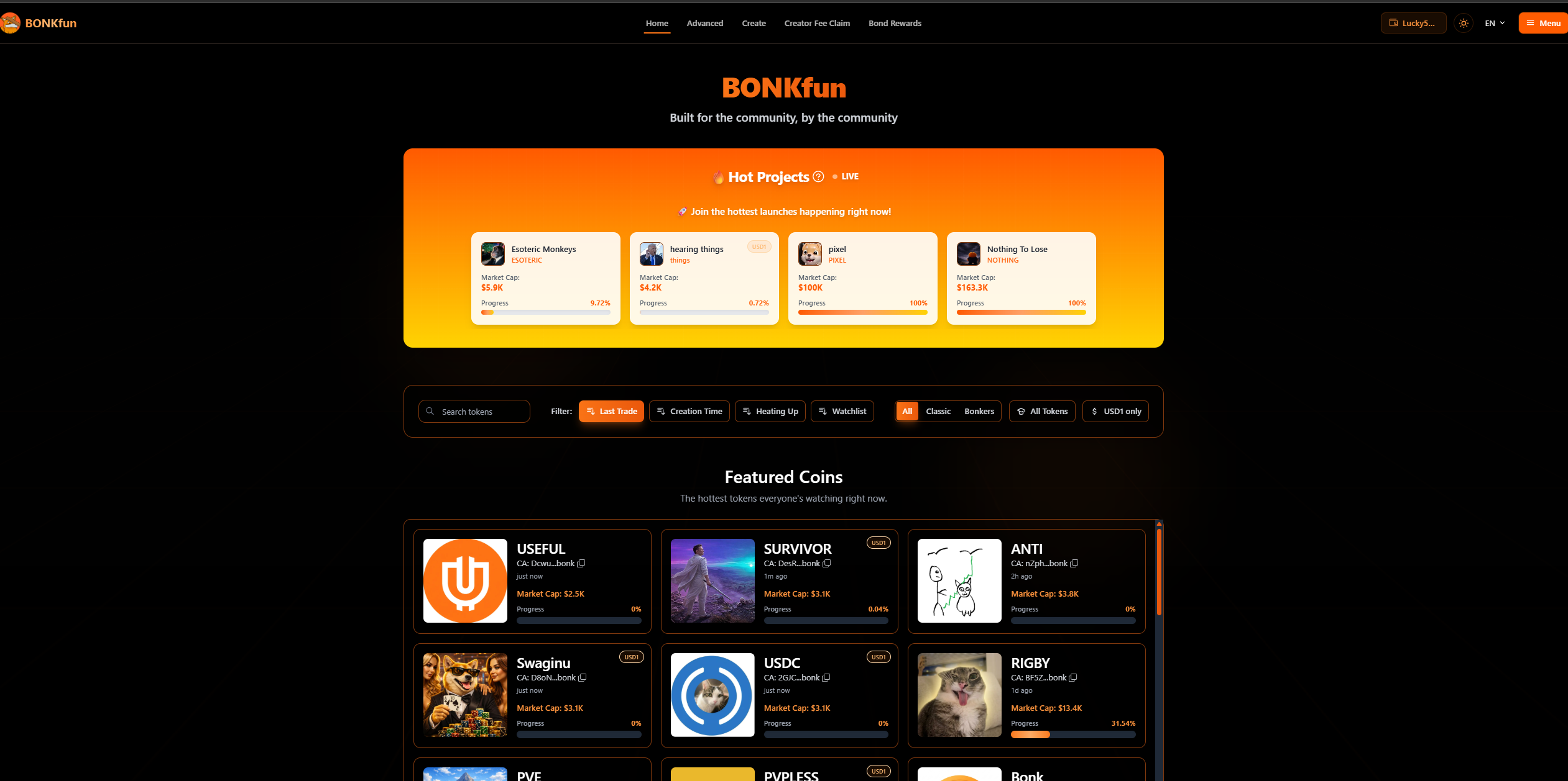 BONKfun launchpad example